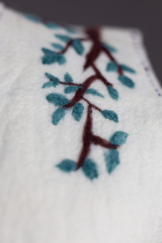 Handmade wetfelted merino wool vest