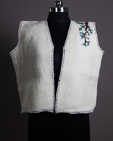Handmade wetfelted merino wool vest