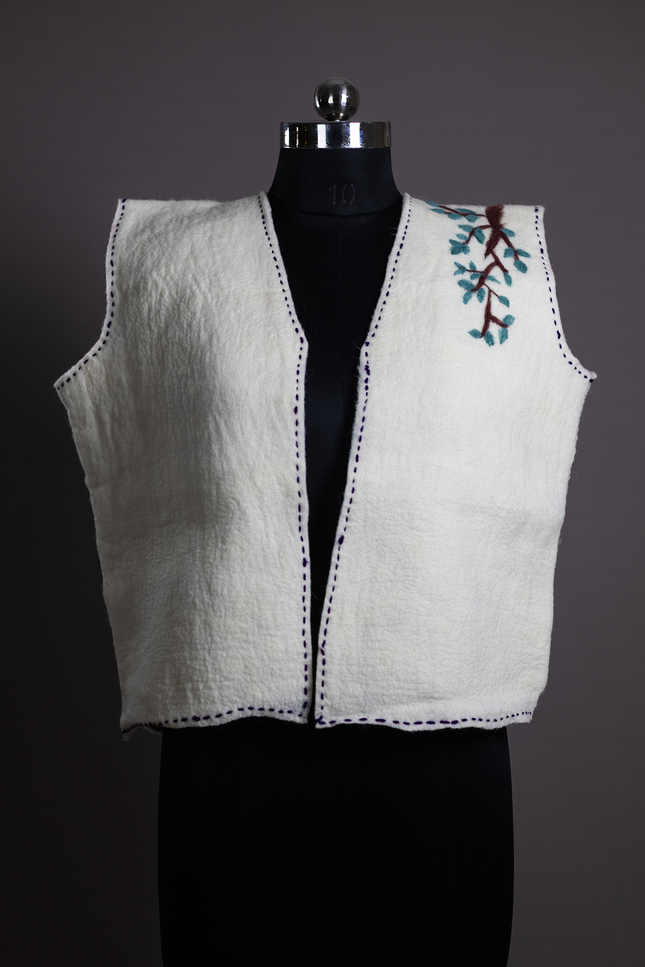 Handmade wetfelted merino wool vest