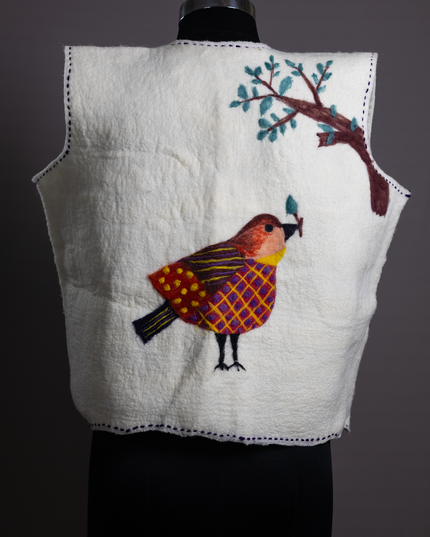 Handmade wetfelted merino wool vest