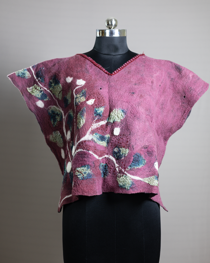 Handmade wetfelted merino wool vest