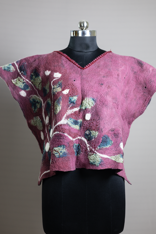 Handmade wetfelted merino wool vest