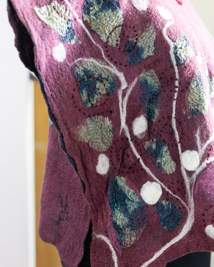 Handmade wetfelted merino wool vest