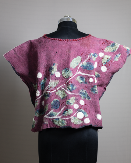 Handmade wetfelted merino wool vest