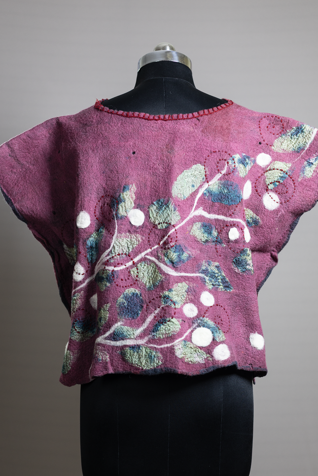 Handmade wetfelted merino wool vest