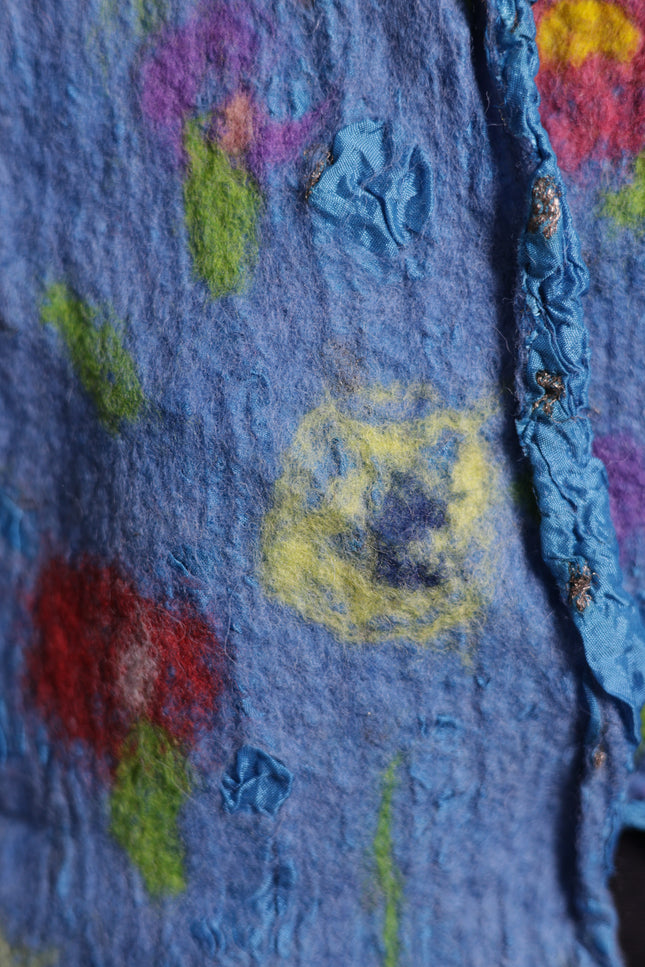 Handmade Merino Wool Wet Felted Naturally Dyed Scarf