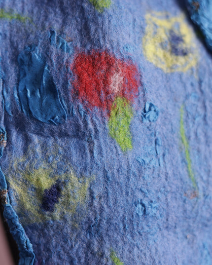 Handmade Merino Wool Wet Felted Naturally Dyed Scarf