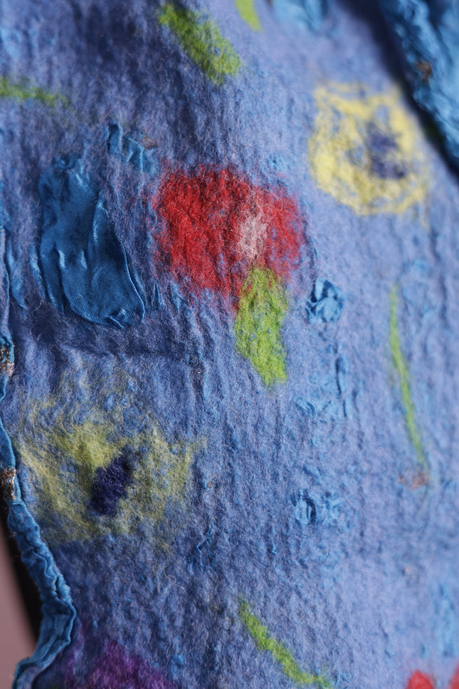 Handmade Merino Wool Wet Felted Naturally Dyed Scarf