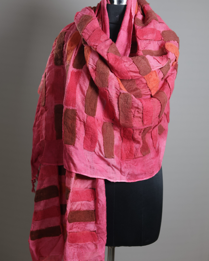 Handmade Merino Wool Wet Felted Naturally Dyed Scarf