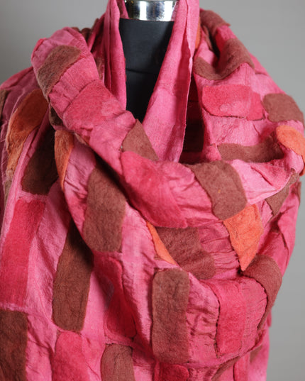 Handmade Merino Wool Wet Felted Naturally Dyed Scarf