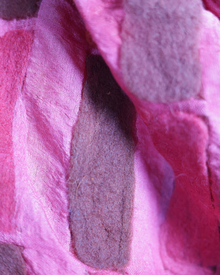 Handmade Merino Wool Wet Felted Naturally Dyed Scarf