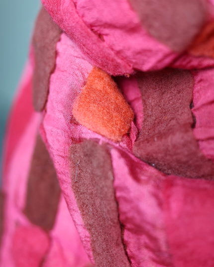 Handmade Merino Wool Wet Felted Naturally Dyed Scarf