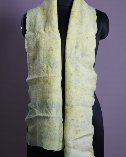 Handmade Merino Wool Wet Felted Naturally Dyed Scarf