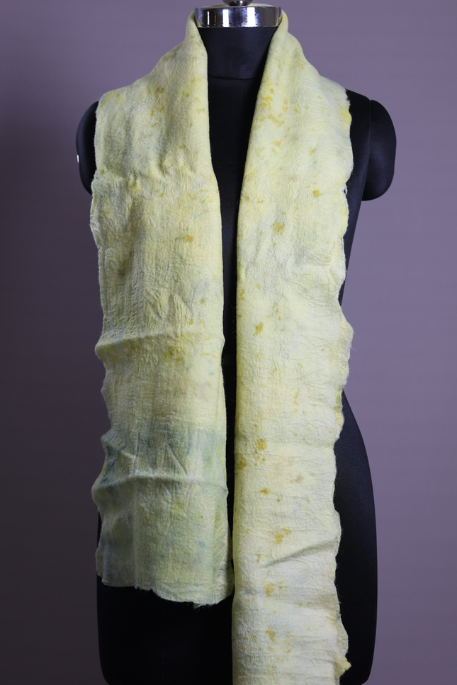 Handmade Merino Wool Wet Felted Naturally Dyed Scarf