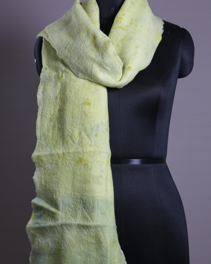 Handmade Merino Wool Wet Felted Naturally Dyed Scarf