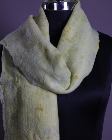 Handmade Merino Wool Wet Felted Naturally Dyed Scarf