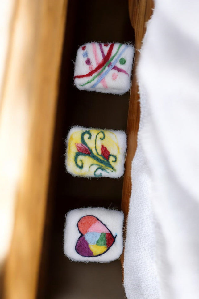 Handmade Merino wool felted naturally dyed soap (set of 3)