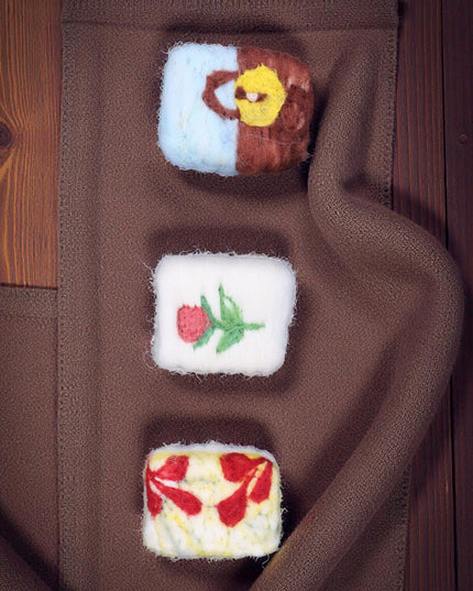 Handmade Merino wool felted naturally dyed soap (set of 3)