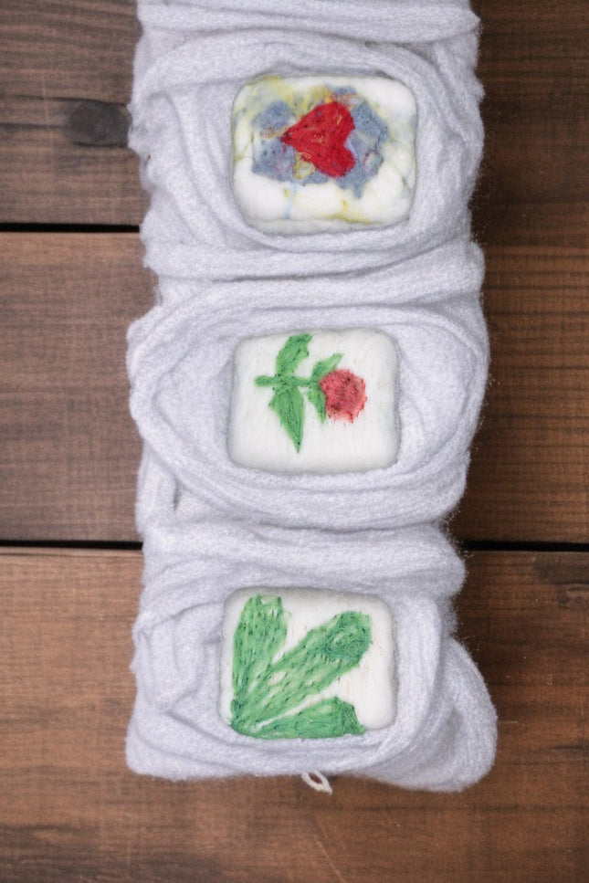 Handmade Merino Wool Felted Naturally Dyed Soap (Set of 3)