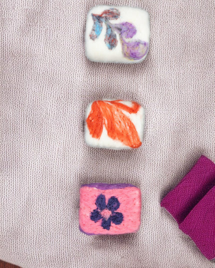 Handmade Merino wool felted naturally dyed soap (set of 3)