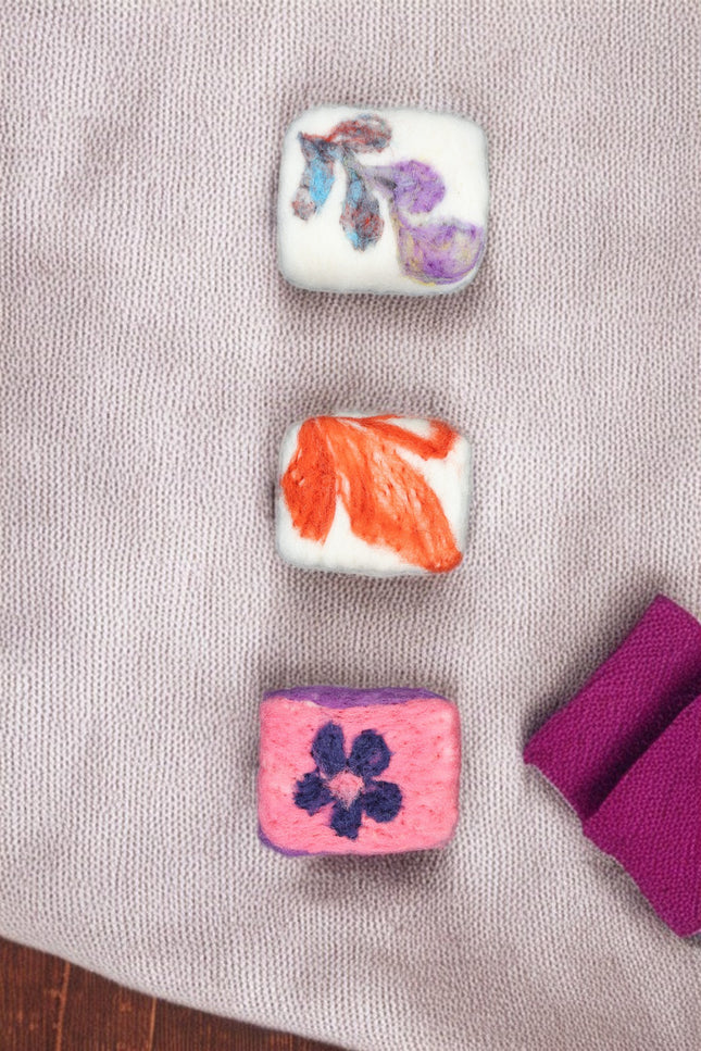 Handmade Merino wool felted naturally dyed soap (set of 3)