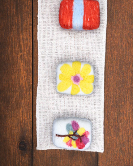 Handmade Merino wool felted naturally dyed soap (set of 3)