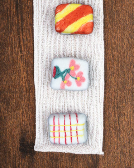 Handmade Merino Wool Felted Naturally Dyed Soap (Set of 3)