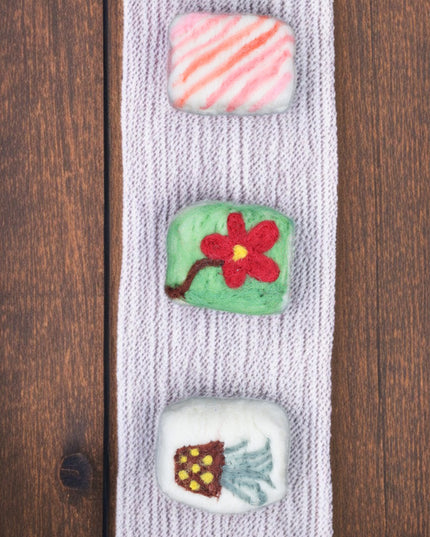 Handmade Merino Wool Felted Naturally Dyed Soap (Set of 3)