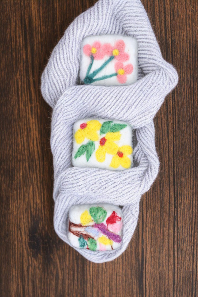 Handmade Merino Wool Felted Naturally Dyed Soap (Set of 3)
