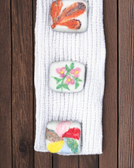 Handmade Merino Wool Felted Naturally Dyed Soap (Set of 3)