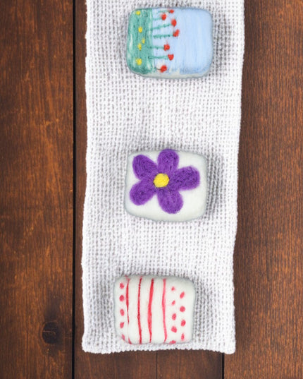 Handmade Merino wool felted naturally dyed soap (set of 3)