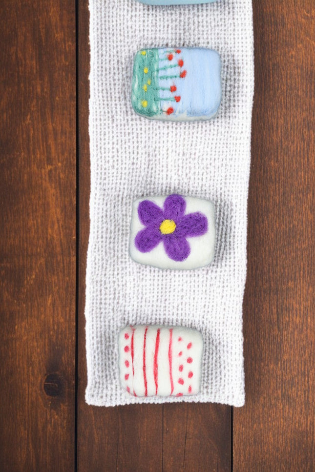 Handmade Merino wool felted naturally dyed soap (set of 3)