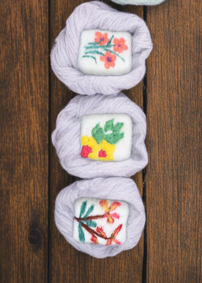 Handmade Merino Wool Felted Naturally Dyed Soap (Set of 3)