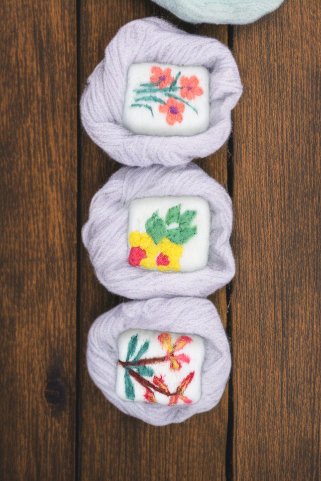 Handmade Merino Wool Felted Naturally Dyed Soap (Set of 3)