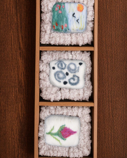 Handmade Merino Wool Felted Naturally Dyed Soap (Set of 3)