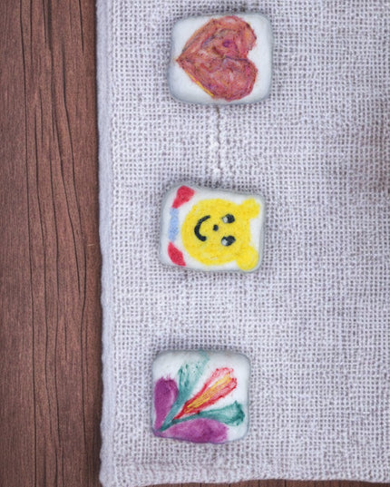 Handmade Merino Wool Felted Naturally Dyed Soap (Set of 3)