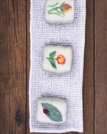 Handmade Merino Wool Felted Naturally Dyed Soap (Set of 3)