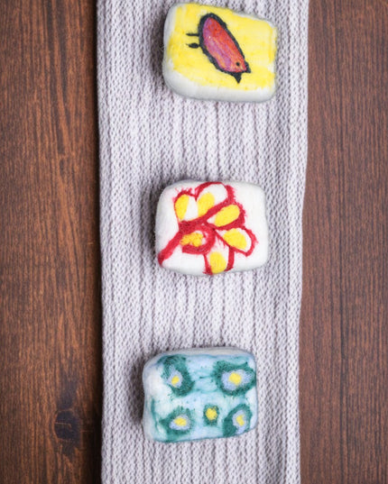 Handmade Merino Wool Felted Naturally Dyed Soap (Set of 3)