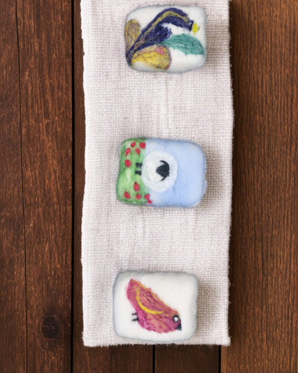 Handmade Merino Wool Felted Naturally Dyed Soap (Set of 3)