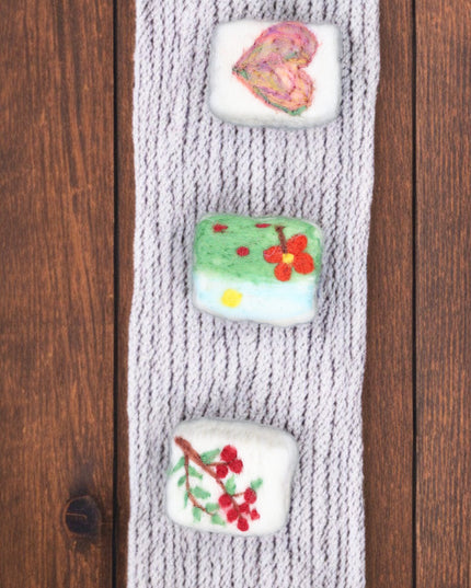 Handmade Merino Wool Felted Naturally Dyed Soap (Set of 3)