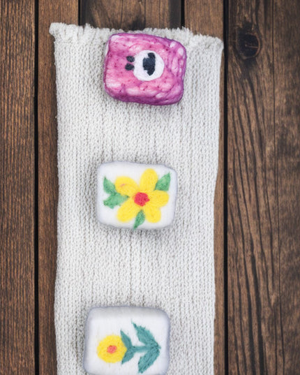 Handmade Merino Wool Felted Naturally Dyed Soap (Set of 3)