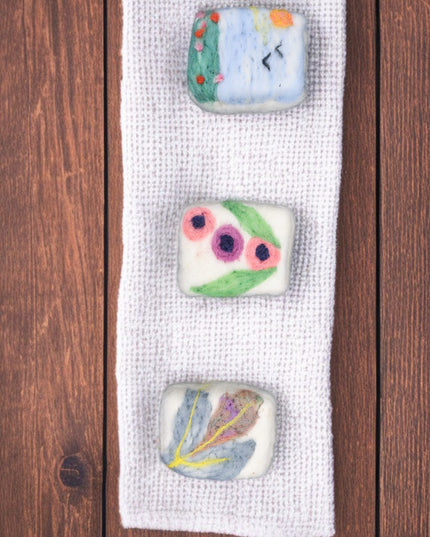 Handmade Merino Wool Felted Naturally Dyed Soap (Set of 3)
