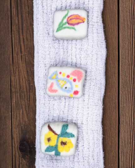 Handmade Merino Wool Felted Naturally Dyed Soap (Set of 3)
