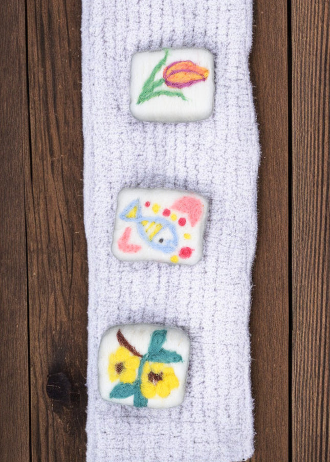 Handmade Merino Wool Felted Naturally Dyed Soap (Set of 3)