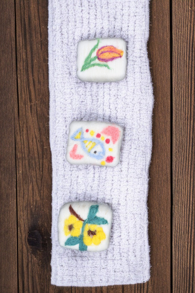 Handmade Merino Wool Felted Naturally Dyed Soap (Set of 3)