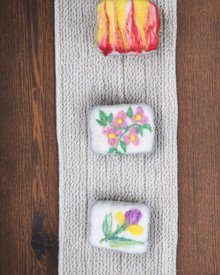 Handmade Merino Wool Felted Naturally Dyed Soap (Set of 3)
