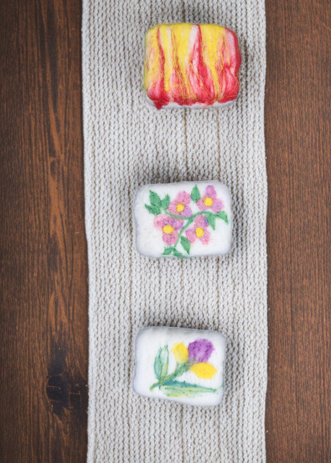 Handmade Merino Wool Felted Naturally Dyed Soap (Set of 3)