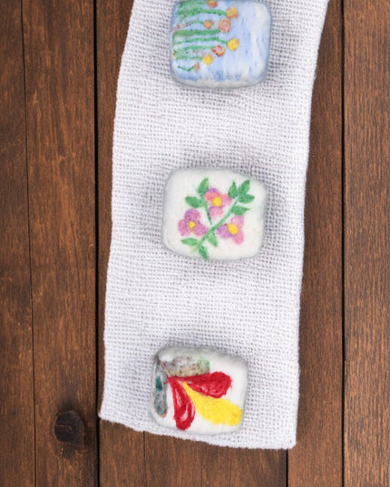 Handmade Merino Wool Felted Naturally Dyed Soap (Set of 3)