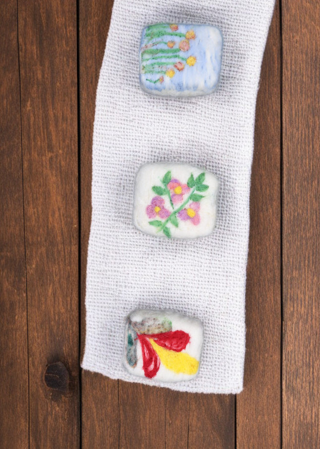 Handmade Merino Wool Felted Naturally Dyed Soap (Set of 3)