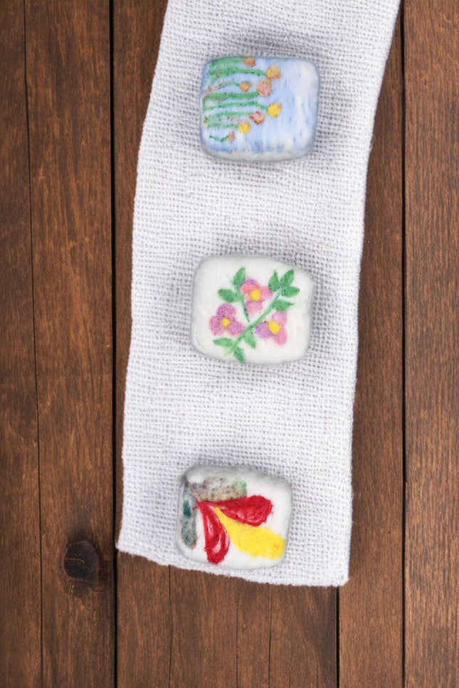 Handmade Merino Wool Felted Naturally Dyed Soap (Set of 3)